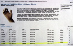 CERTICLEAN CLASS 100 LATEX AMBIDEXTROUS GLOVES 12″ X-LARGE 40104-164 package of
