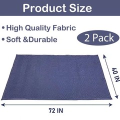 2 Moving Blankets 40″x 72″ Heavy Duty Packing Blankets for Moving Shipping Th…
