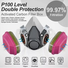 3M Half Face RESPIRATOR MASK 6200 and 2 Multi Gas Vapor Cartridges 60926 – Set