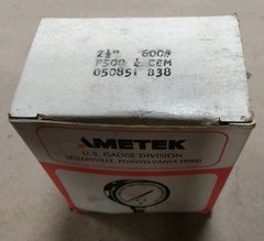 AMETEK 050851 GAUGE 0 TO 600 PSI 0.250 IN. NPT DIA 2 1/2 IN DIA U.S.GAUGE F82