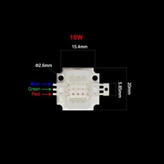 10W Bright Clear White Light LED RGB module 6500K High Power 1100LM 12V 10 Watt