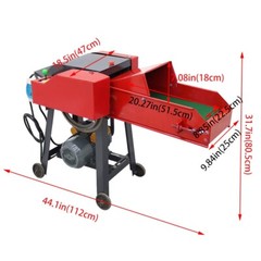 4-Blades Corn Straw Chaff Hay Cutter Pulverizer w/Belt Conveyor 220V 400-800kg/h