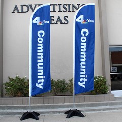 15′ Regular Print Custom Swooper Advertising Flag Feather Banner + Pole & Spike