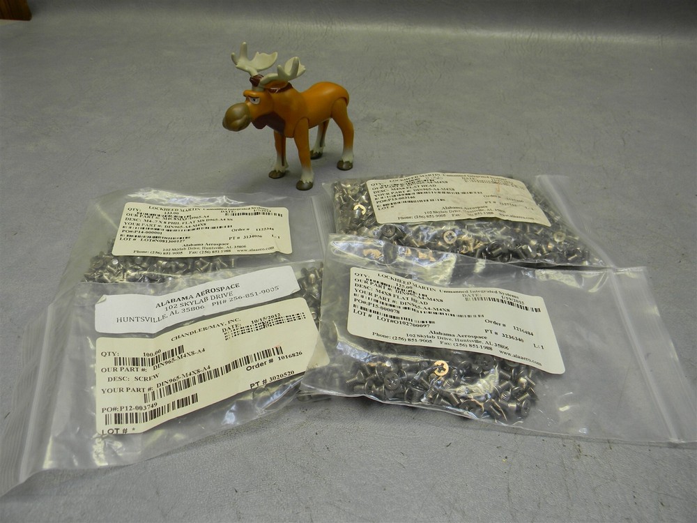 M4-.7x8mm Machine Screw Phil Flat A4 M4x8 Head S/S Lot of 1394