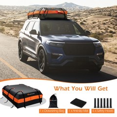 21 Cubic Feet Car Roof Bag Rooftop Cargo Carrier Waterproof Soft Top Luggage Bag