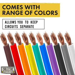 10 Roll 14 Gauge Copper Clad Aluminum Primary Wire – Assorted Colors – 100 Ft of