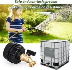 275-330 Gal IBC Tote Water Tank Hose Adapter 3 Sizes Brass Valve Connector
