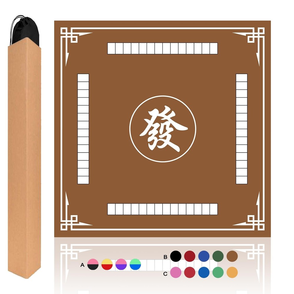 Mahjong Mat, 31.5 in x 31.5 in Mahjong Table Mat for Tile Game, Anti Slip and…