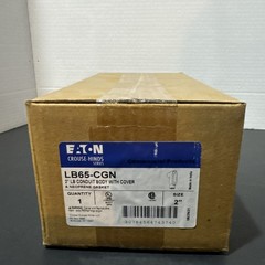 Eaton Crouse-Hinds LB65-CGN 2″ LB Conduit Body With Cover & Neoprene Gasket