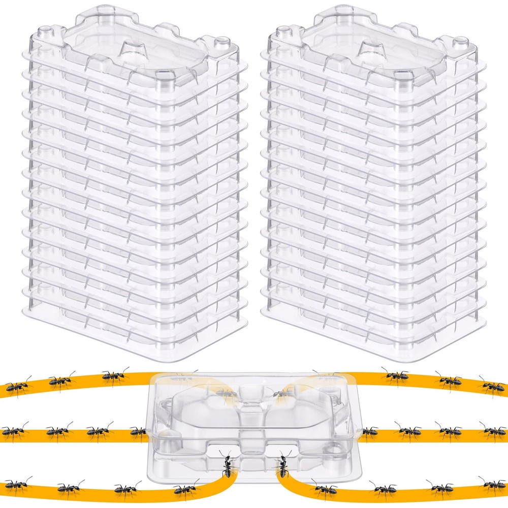 32 Pcs Ant Bait Stations Reusable Bait NOT Included, Multi Surface Ant Killer…