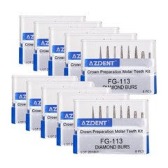AZDENT Dental High Speed Diamond Burs Crown Preparation Molar Teeth Kit FG-113