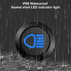 12V LED Indicator Small Light Waterproof 1/2 Inch 12mm Panel Cutout High Beam