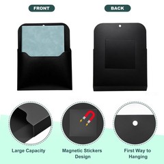 3Pack Magnetic File Holder Magnetic Wall File Organizer Black L/M/S Size