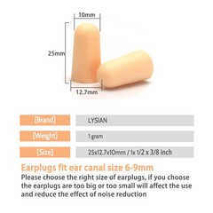 Flesh Color Foam Ear Plugs for Sleeping – 60 Pairs 38dB SNR Noise Reduction E…