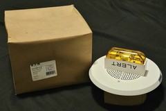 Wheelock E90A-24MCC-ALW White Ceiling Mount Speaker Strobe with Amber Lens