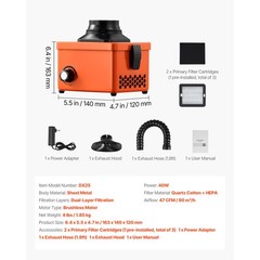 Uimoso Solder Fume Extractor with 80m³/h Airflow and Dual-Stage Filtration