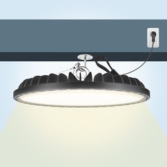2 UFO Led High Bay Light 300W Commercial Industrial Garage Factory Light 90-277V