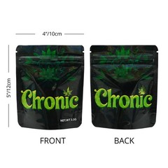 100pcs 3.5g Mixed Holographic Mylar Bags Smell Proof Resealable Zipper Pouches