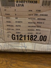Leeson G121182.00 AC Explosion Proof Motor 2Hp 3PH 1740RPM 208-230/460V K145TC