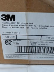 3M Flap Disc: 4-1/2″ Dia, Ceramic Alumina, Type 27 Qty 10 7100244691