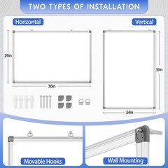 36 X 24 inches Magnetic Dry Erase Board with Aluminum Frame, Whiteboard
