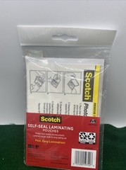 Scotch Self Sealing Laminating Pouches 4 In X 6 In Gloss Finish, 5 Pouches NIP