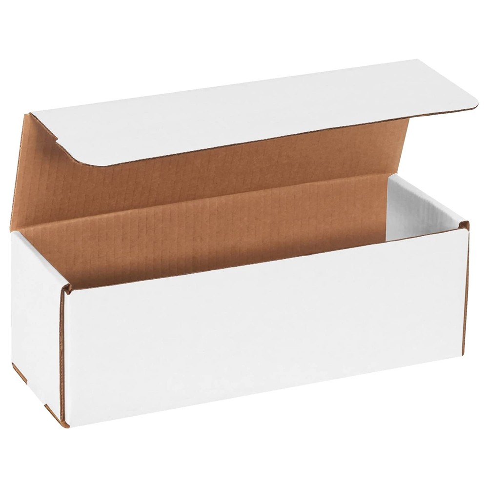 BOX USA Shipping Boxes Small 12″L x 4″W x 4″H, 50-Pack | White 12x4x4,