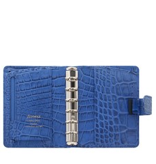 Filofax Pocket Classic Croc Organiser Planner Diary Indigo Leather-026006 #B9