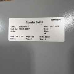 EATON EGSU100NSEACA Automatic Transfer Switch Used Working Takeout See Pics