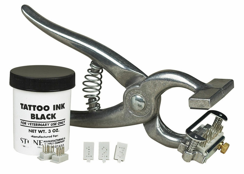 Small Animal Tattoo Kit 5/16″ w/ Ear Release Stone #2745 Identification