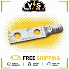 🌕 Burndy YAV28L2NTCFX 4/0 AWG Flex Compression Lug 2-Hole 1/2” Purple Die 15