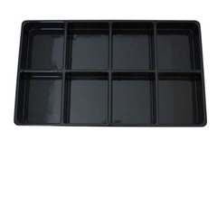 Heavy Duty Jet-Stone 2 Compartment Stackable Plastic Tray Organizer Black/White