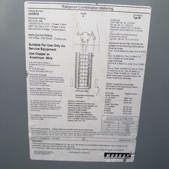 MURRAY JA220CS DEAD FRONT COVER 200A 120/240V 1PH 20SPC LONG 19 3/8 WIDE 13 7/8.
