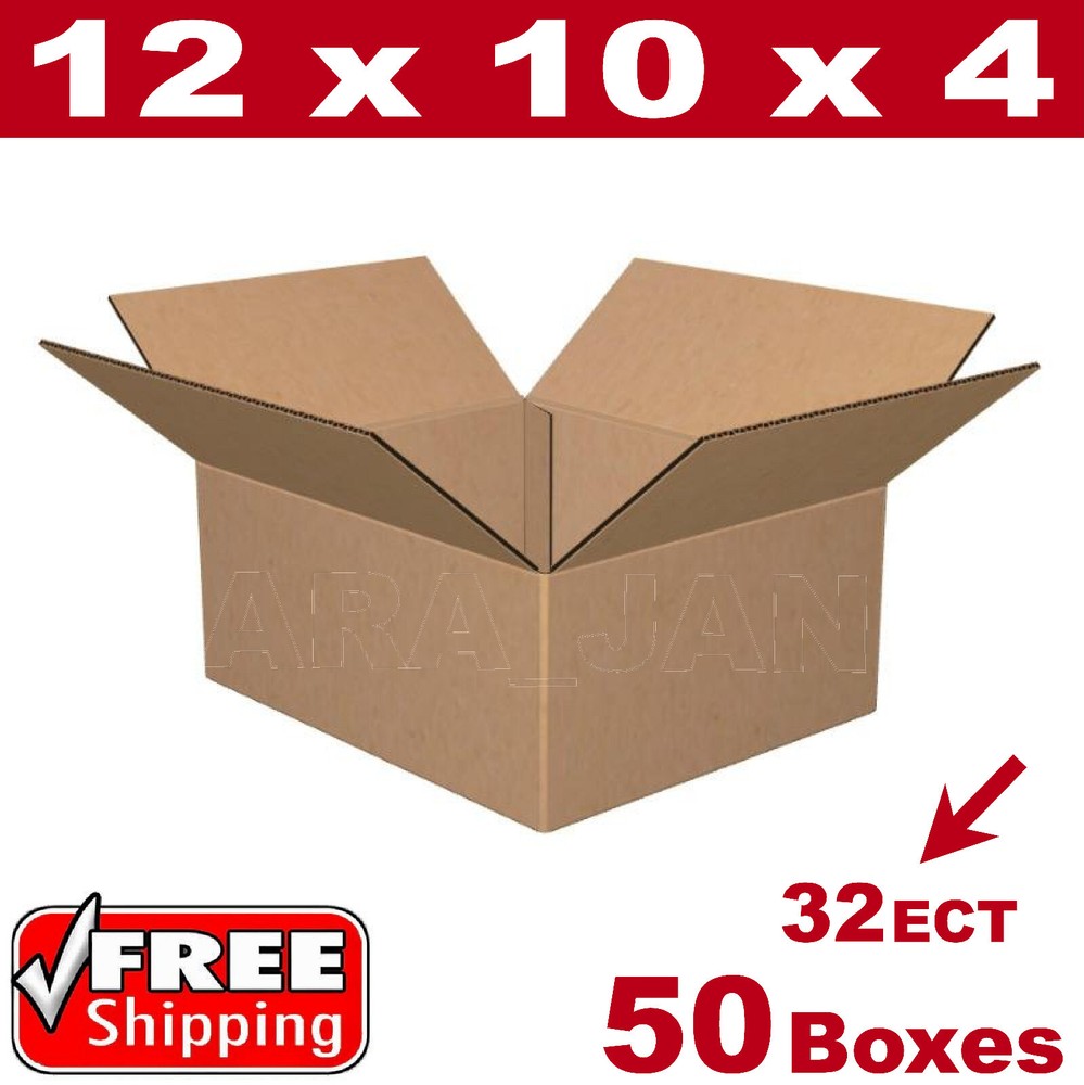 50 – 12x10x4 Cardboard Boxes Mailing Packing Shipping Box Corrugated Carton