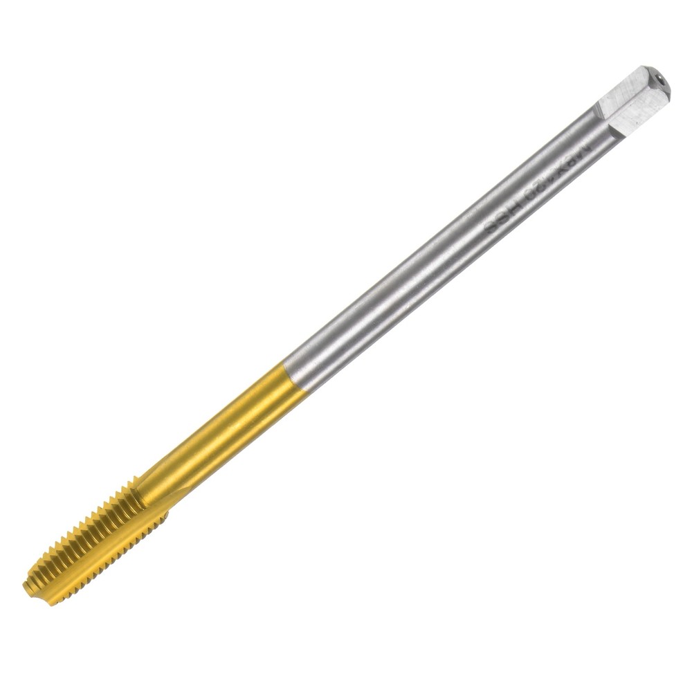 Metric Thread Tap M8 x 1.25 120mm Ti-Coated High Speed Steel Straight Flute