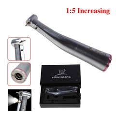 NSK Style Dental 1:5 Increasing Handpiece Fiber Optic LED Contra Angle Red Ring
