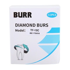 50pcs Dental Turbine Diamond Burs Fit for High Speed Handpiece FG1.6mm TF-13C