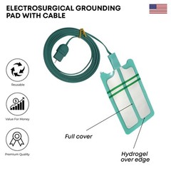 Electrosurgical Grounding Pad Pre-attached Cable Bipolar Electrosurgical ESU Pad