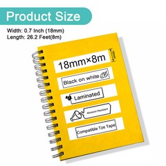 5-Pack TZe-241 TZ-241 3/4″ Black on White tape 18mm for Brother P-Touch Label