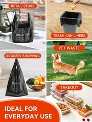 Thank You Plastic Bags, 12″ X 6″ X 22″, 1/6 barrel Black Grocery Bags