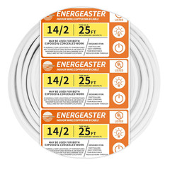 Solid Indoor 14/2 W/G NMB Cable 50Ft Coil，Electrical Wire 14 Gauge Wire 2 Conduc