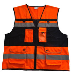 OPLERAI Safety Vest Unisex SIZE 4XL Sleeveless Orange Multi-Function Pockets