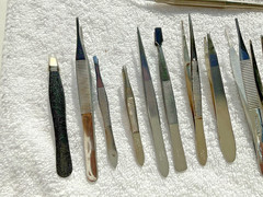 34 Lot of 34 Vintage Branded Dental Tools Picks Tweezers