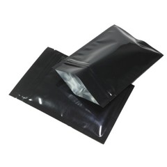 Multi-Size Both Sided Glossy Black Foil Mylar Flat Zip lock Bag Wholesale B01