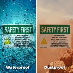 PPE Required Beyond This Point With Symbol OSHA SAFETY FIRST Sign – 5 or 10 Pack