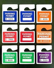 REAL!! (PLASTIC/NOT PAPER) PARKING PERMIT REPLACEMENT ⭐300+SOLD⭐ MIRROR HANG TAG