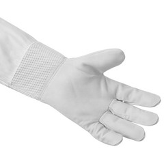 Beekeeping Ventilated Gloves Goatskin Leather, Canvas Sleeve Elastic Cuff, Sm