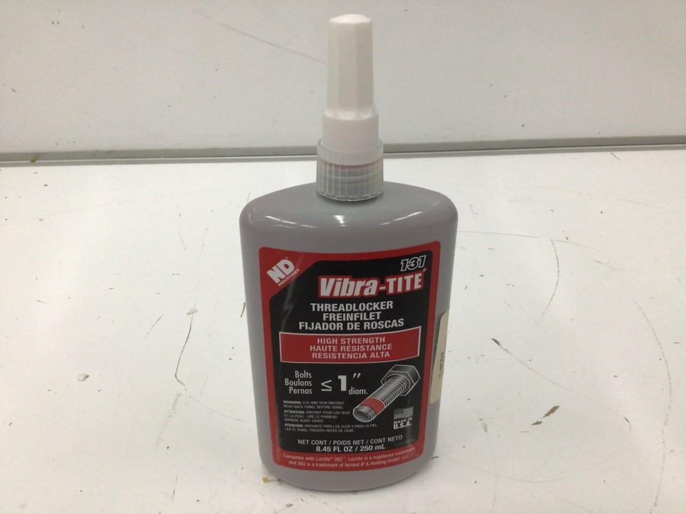 Vibra-Tite 13125 Threadlocker, Vibra-Tite 131, Red, High Strength, Liquid, 250