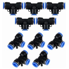 10X Tube 10mm 3/8″ Tee Union Pneumatic Push Connector Air Line Fittings A468