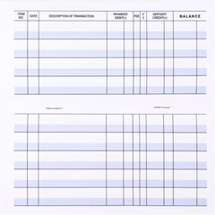 Larger Lines 20 Pack Checkbook Register, Check Registers for Personal Use